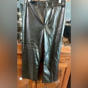 Old Navy Black Wide Leg Faux Leather Pants
